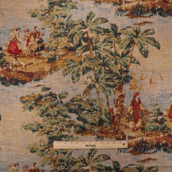 Covington Bosporus Printed Linen Blend Fabric - - Picture 3 of 4